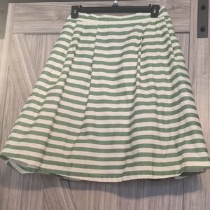 Modcloth A-Line Skirt in Sage and Ivory Stripes